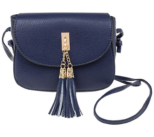 Navy Tassel Shoulder Bag