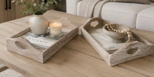 Heart Cut Out, Oak Effect Tray, 2 sizes