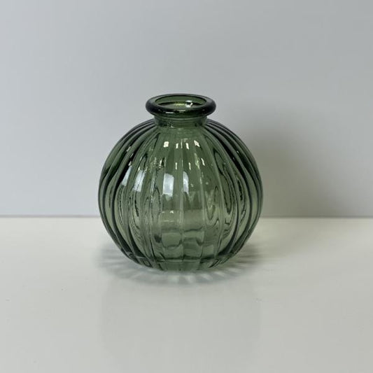 Vintage Green Round Bottle H8.4cm D8.3cm  Weight-197g