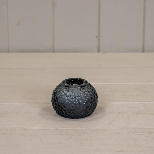 Cool Grey Round Glass Tealight Holder