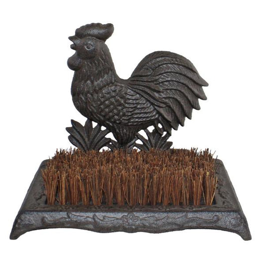Cast Iron Garden Boot Brush  Cockerel Design