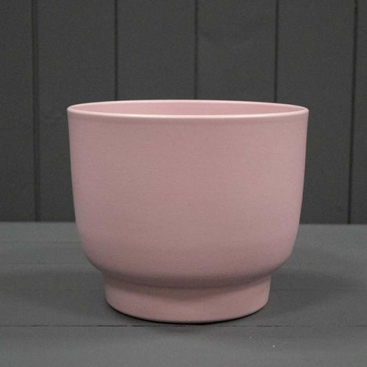 Matt Rose Footed Griebling Ceramic Pot D17cm
