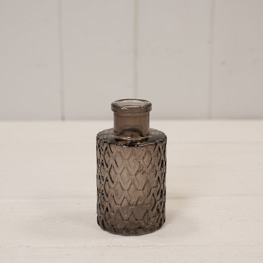 Warm Grey Mini Geometric Glass Bottle