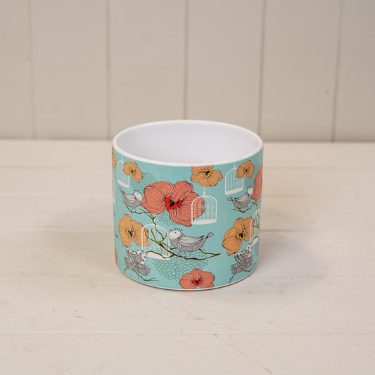 Floral Bird Cage Pot TD12cm H10.5cm L12cm W12cm Weight-119g