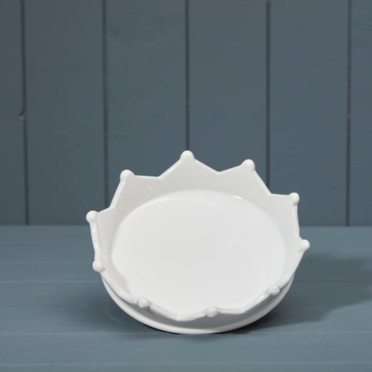 White Ceramic Crown Tray L19xW19xH4cm  Weight-394g