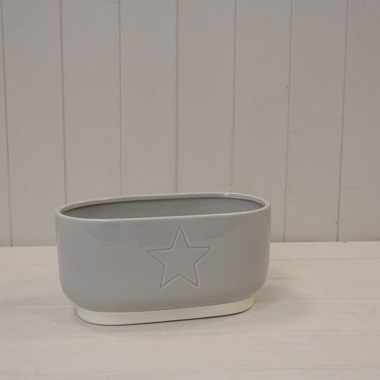 Warm Grey Debossed Star Trough