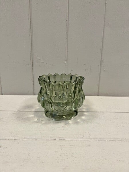 Vintage Green Decorative Tealight Holder 9cm x 9cm x 7.3cm