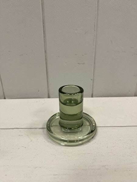 Vintage Green Smooth Small Candle Holder 7cm x 7cm x 5.8cm