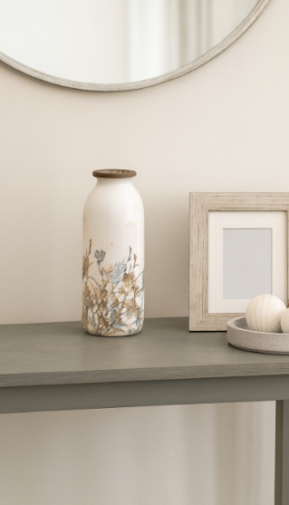 Floral Patterned Vase, 20cm