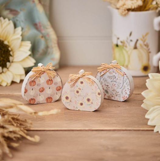 Raffia Bowed Wooden Pumpkin, 3 designs