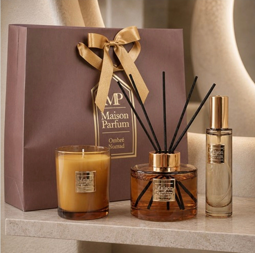Gift bag set - Candle, Diffuser, Room Spray - Inspired by Louis Vuitton Ombre Nomade