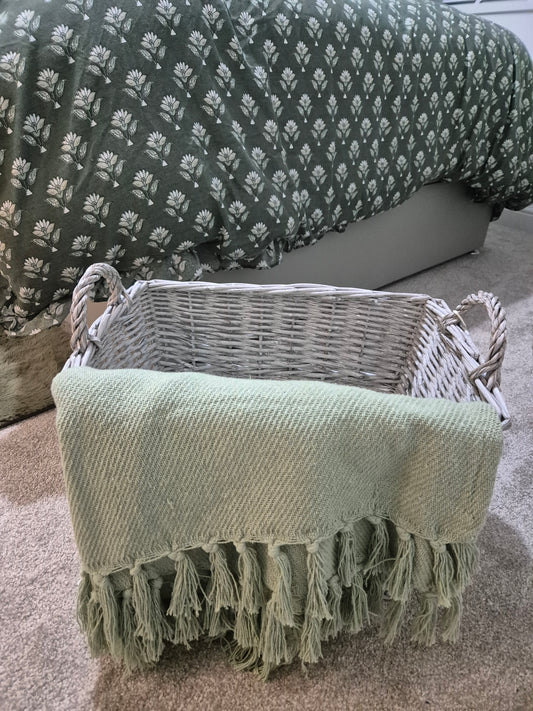 Wicker Basket, Grey
