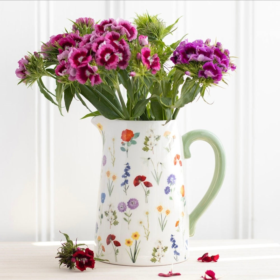 Wildflower green handled Jug