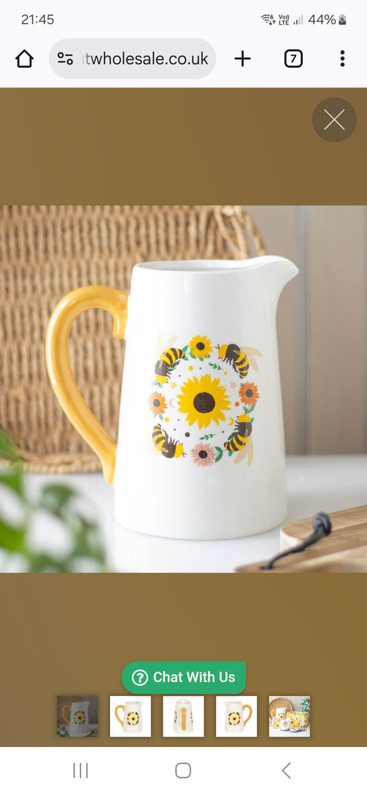 Bee Floral Jug