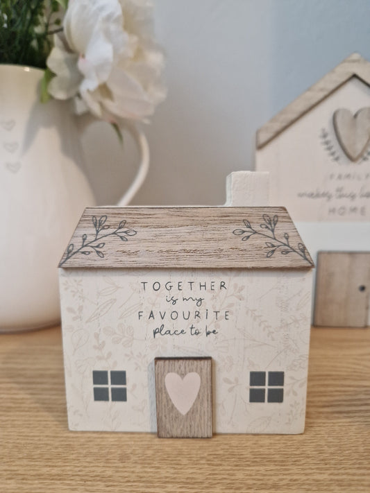 Together, Wooden House Plaque