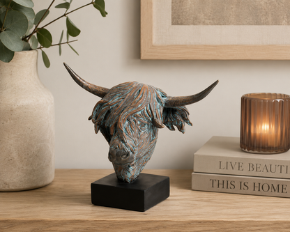 Dusty Highland Cow Head Ornament