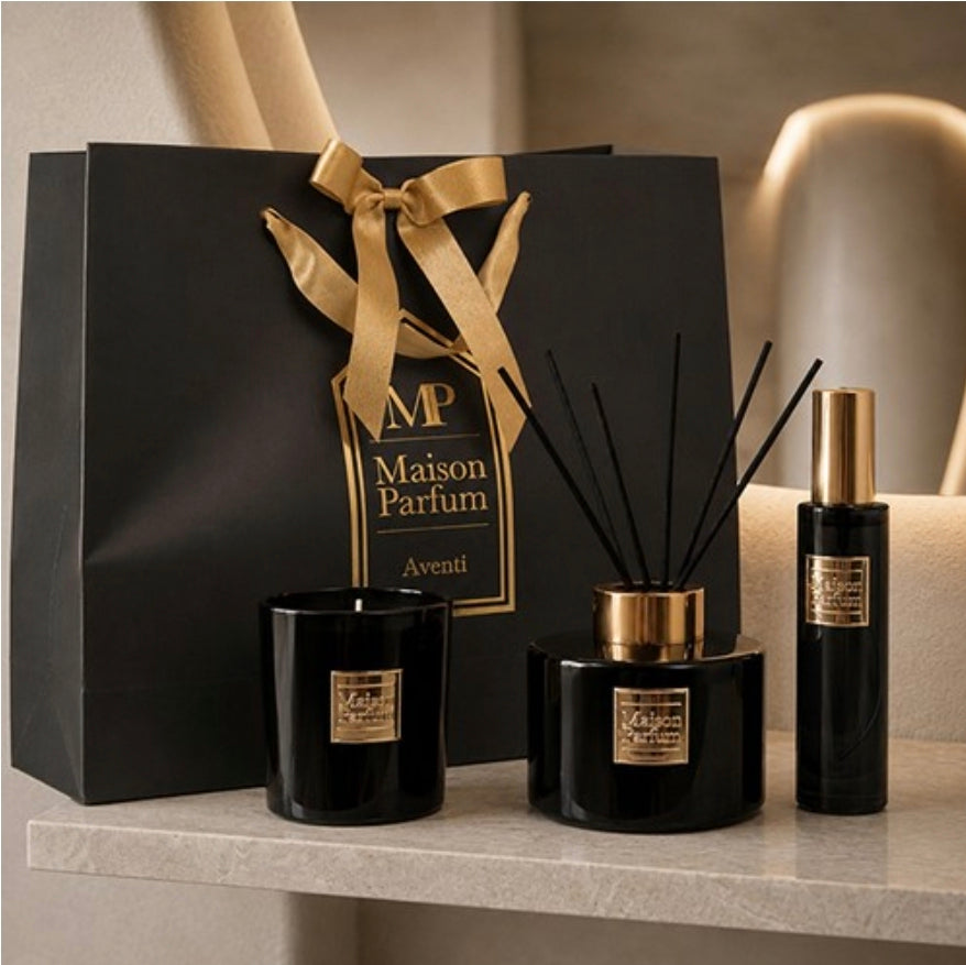 Gift bag set - Candle, Diffuser, Room Spray - Inspired by Aventus Creed