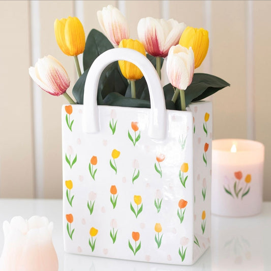 Tulip print Bag Vase