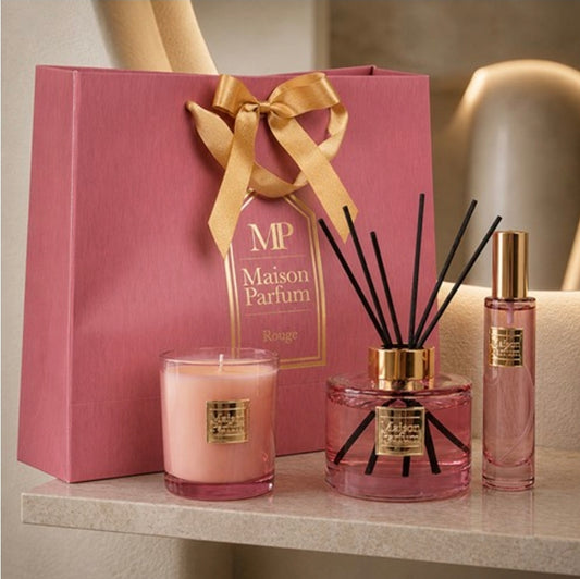 Gift bag set - Candle, Diffuser, Room Spray - Inspired by Baccarat Rogue