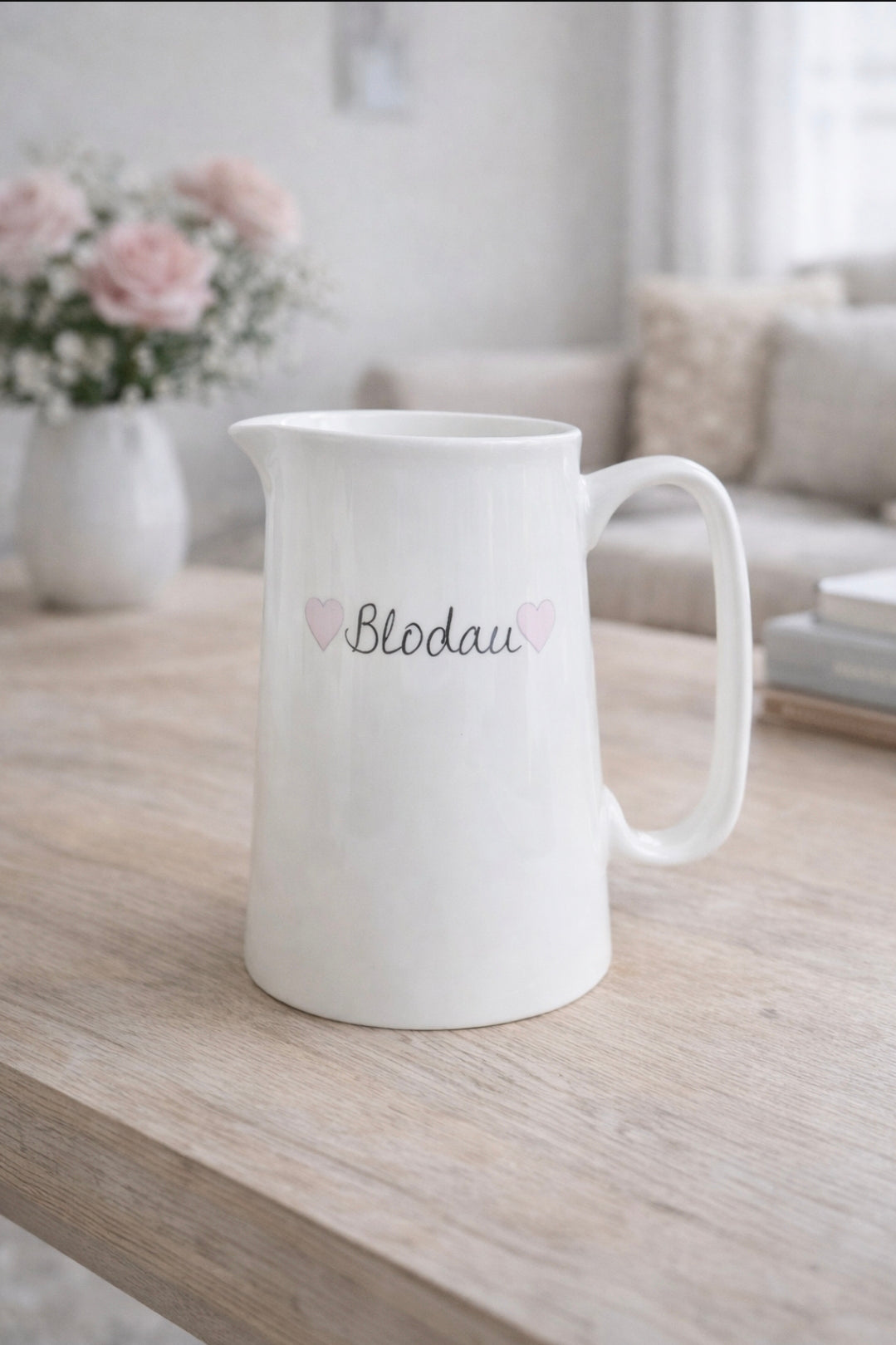 Pink Heart Blodau Jug