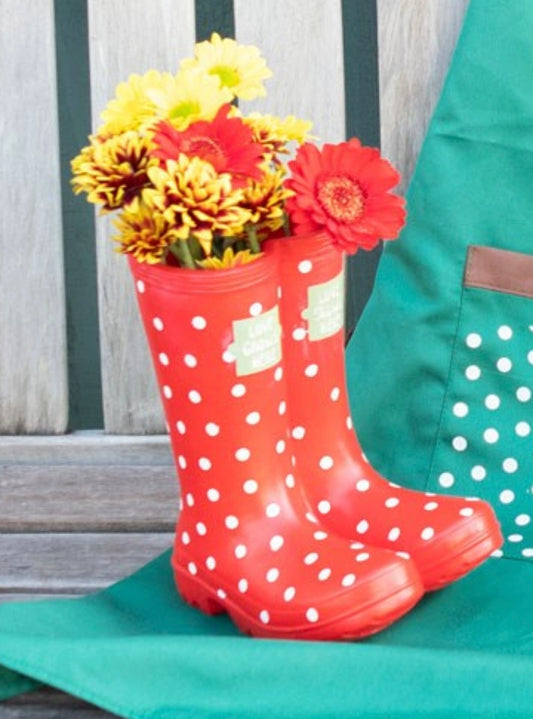 Red Welly Boot Planter