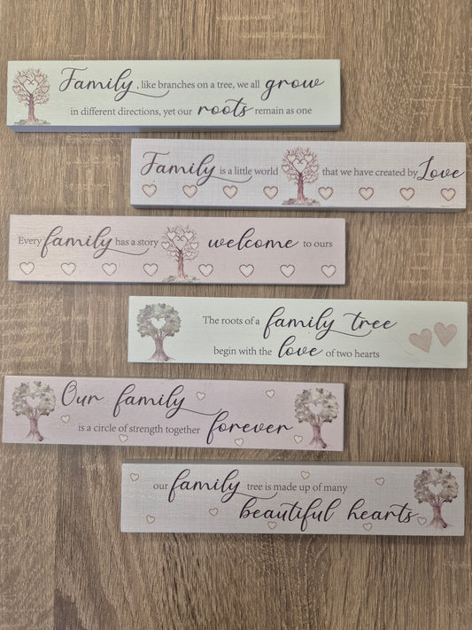 Family Plaques, assorted