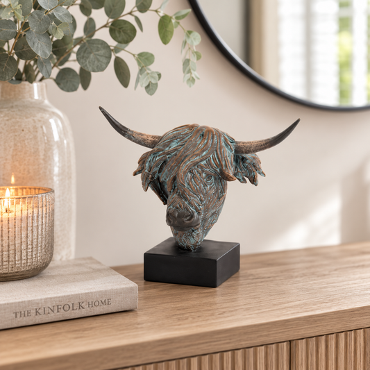 Dusty Highland Cow Head Ornament