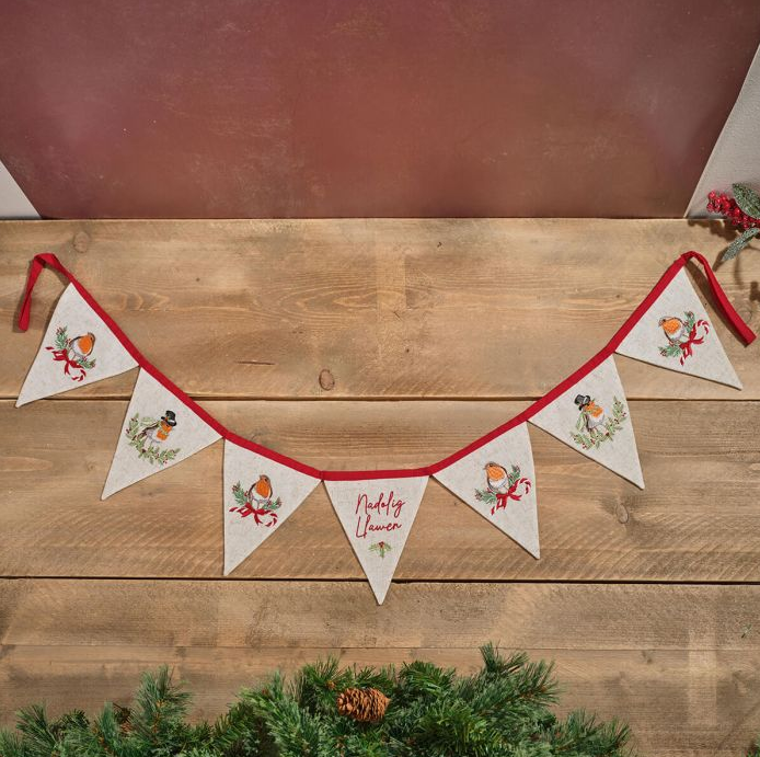 Fabric Robin Nadolig Llawen Buntin