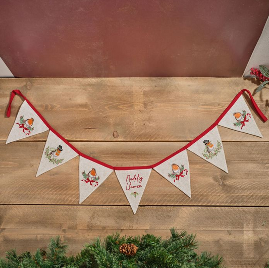 Fabric Robin Nadolig Llawen Buntin