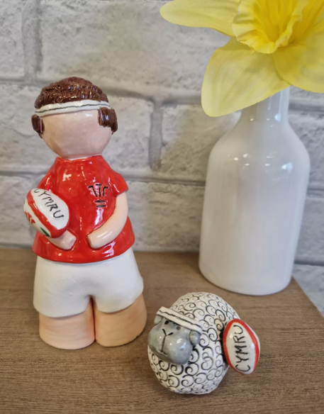 Ceramic Rugby Sheep