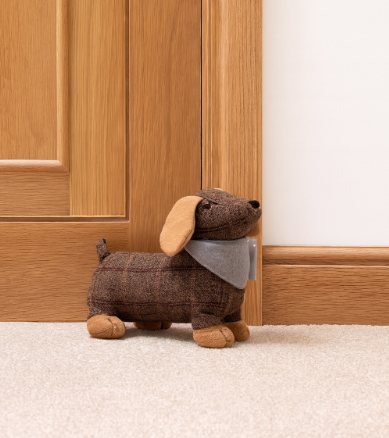 Tweed Sausage Dog Doorstop, 2 designs
