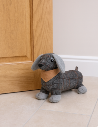 Tweed Sausage Dog Doorstop, 2 designs