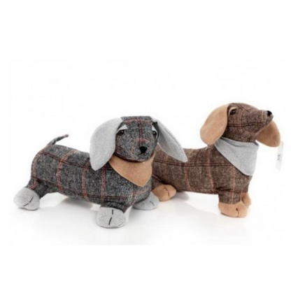 Tweed Sausage Dog Doorstop, 2 designs