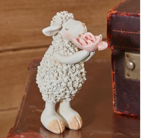 Sheep Holding Rose