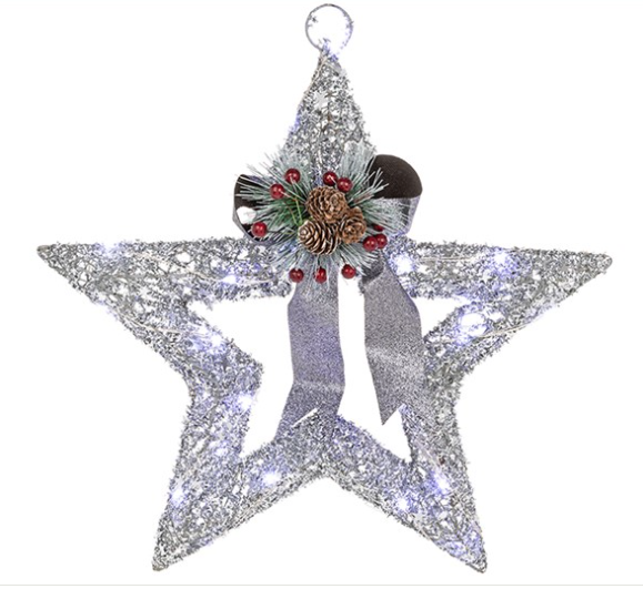 Silver Open LED Star