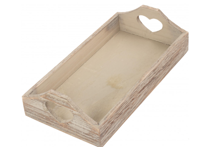 Heart Cut Out, Oak Effect Tray, 2 sizes