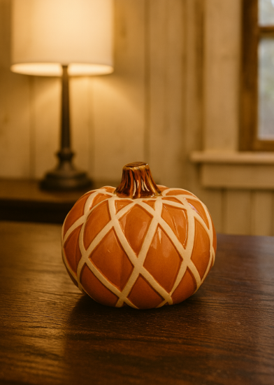 Ceramic / Stone Orange Pumpkin