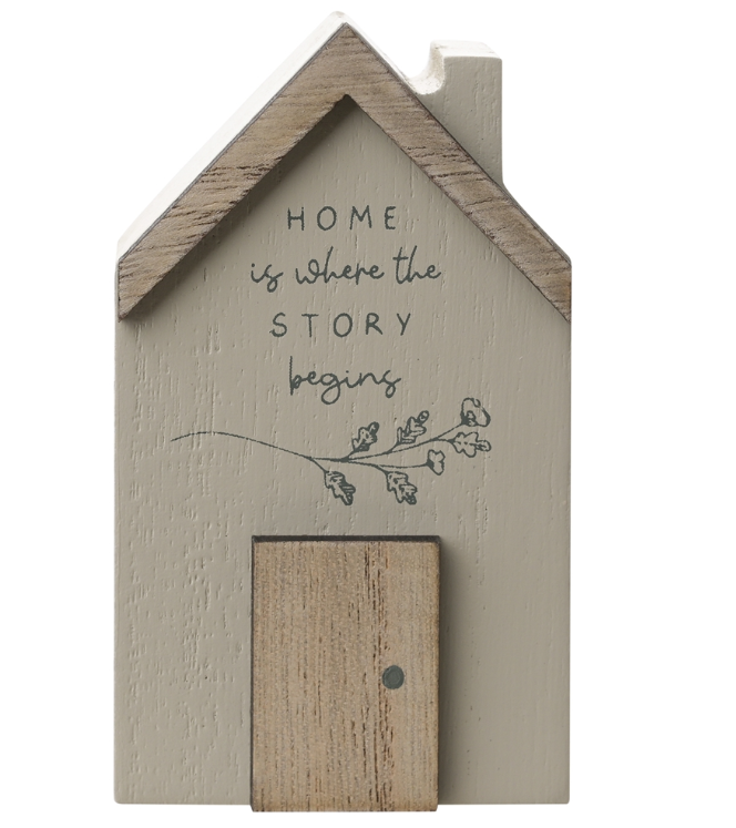 Home is where the story begins, wooden plaque