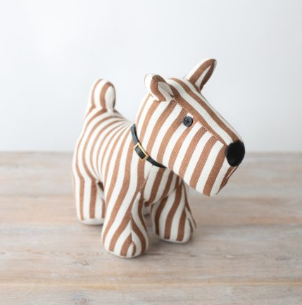 Stripped Dog Doorstop, neutral