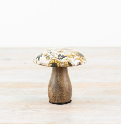 Enamel Sunflower Mushroom, 10cm