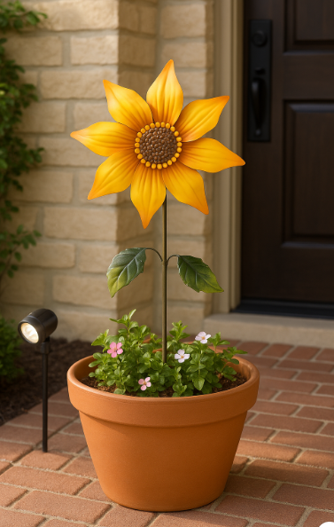 Sunflower garden Spinner Stake