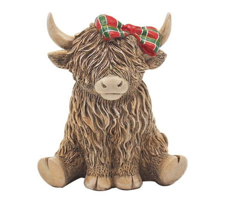 Tartan Bow Highland Cow