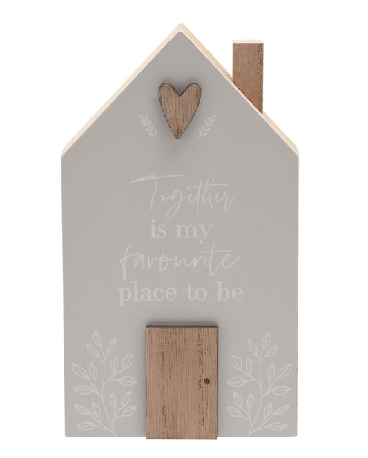 'Together' Wooden House Plaque