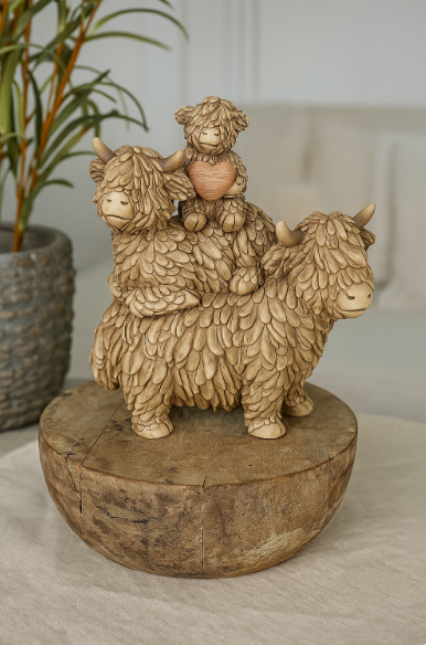 Highland Cow Trio Family