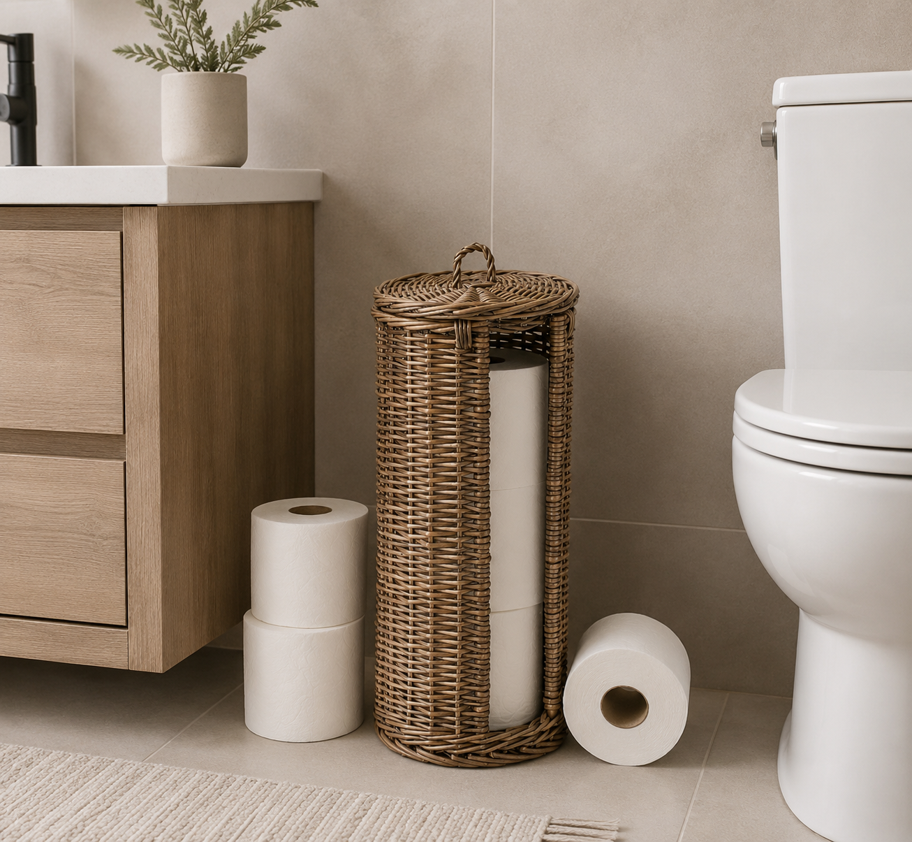 Open Round Toilet Roll Holder