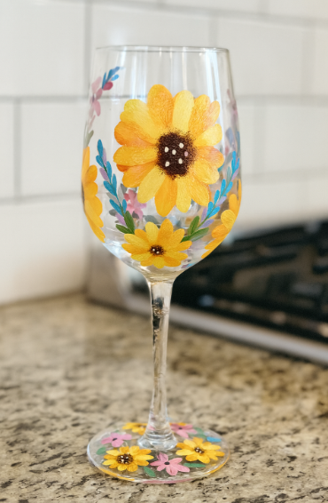 Sunflower, Wine Glass