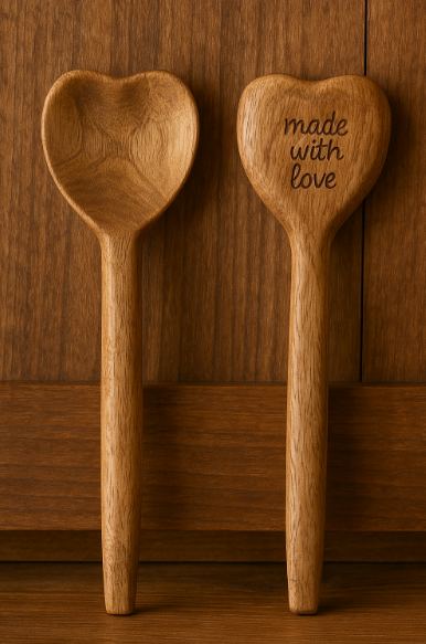 Wooden Heart Spoon, set 2