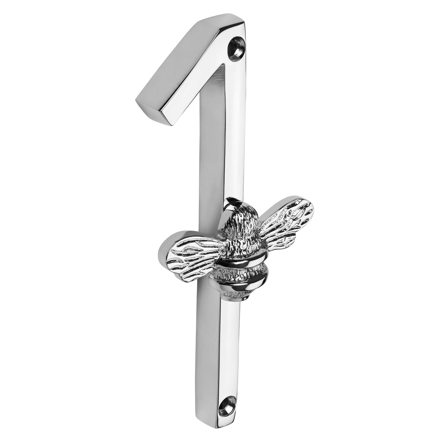 House Number with bee, Nickel finish