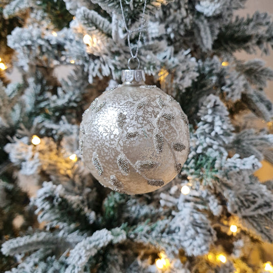 Mottled Leaf Glass Bauble