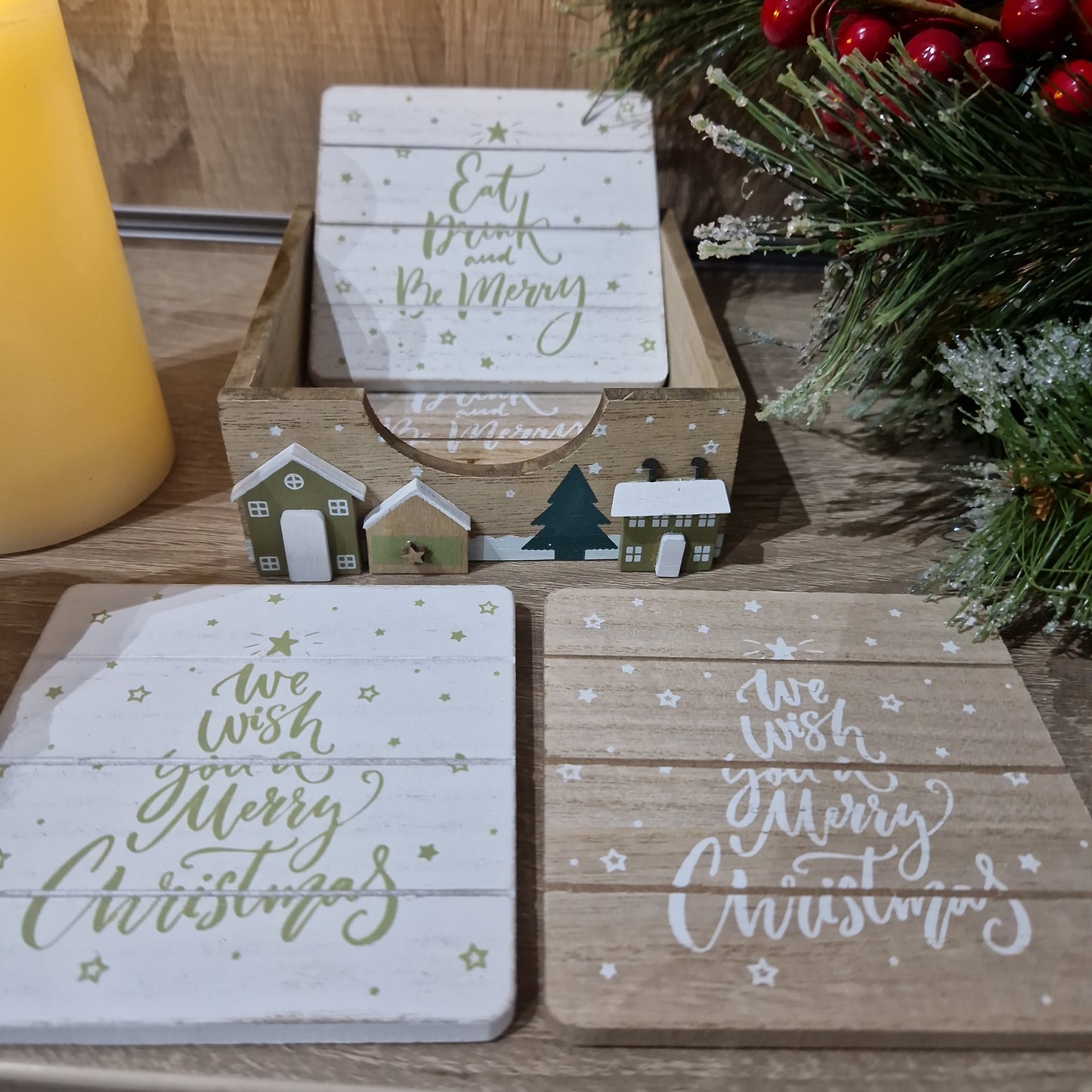 Wooden Christmas Coasters